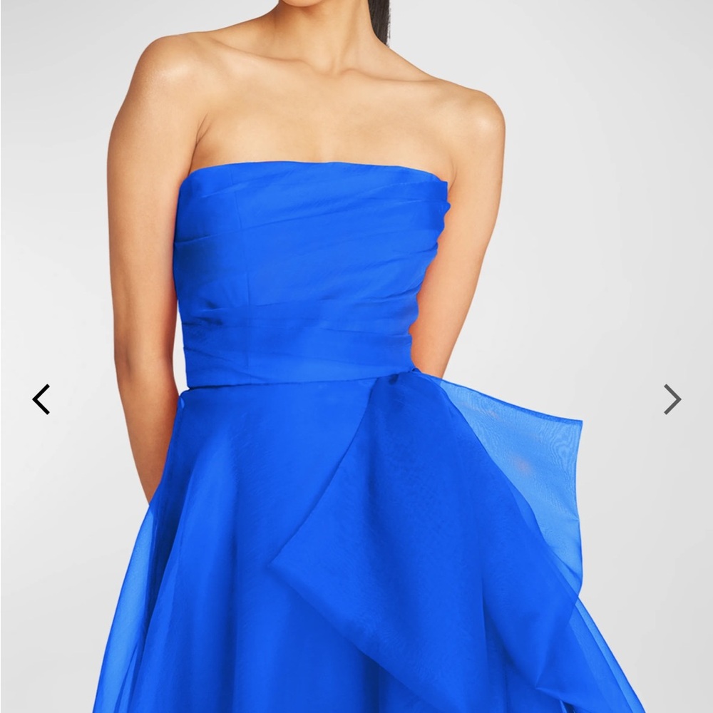 Theia Strapless Sapphire Blue Dress